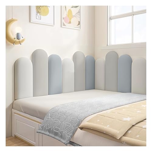 Cabecero de cama de despegar y pegar, acolchado de pared 3D anticolisión para niños, paneles tapizados de esponja suave para seguridad y diseño de dormitorio infantil