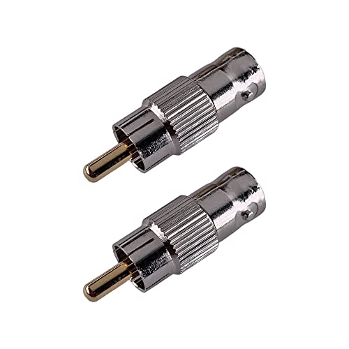 Image of MX RCA Male to BNC Female Coaxial Cable Metal Connector with Gold Plated Pin For CCTV Camera Satellite TV Sequencers DVR (Pack of 2)