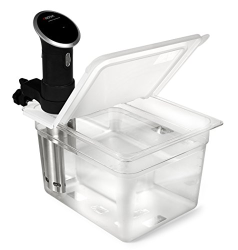EVERIE Sous Vide Bundle Kit with Sous Vide Container 12 Quart, Collapsible Hinge Lid, Sous Vide Container Sleeve Compatible with Anova (Cooker Not Included)(Not Compatible with Nano or AN500-US00)