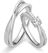 Meissa 925 Sterling Silver Celtic Knot Ring for Couples 2 Pcs Couple Rings Handmade Matching Prom...