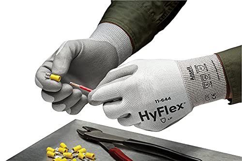 Ansell Hyflex 11-644 High Abrasion Cut Resistance Glove For Mechanics White, Xl #TOP1