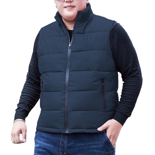 Veste d'extérieur sans manches homme chaude et légère gilet matelassé col montant DGKaxiyaHM