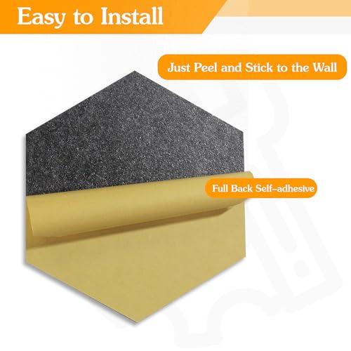 Image of Acoustic Panels, Magrowill 12-Pack Soundproof Wall Panels 14 X 12 X 0.4 Inches, Sound Absorbing Panels with Full Self-Adhesive, Interior Wall Decor Felt Tiles Board