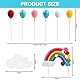 OSDUE Tortendeko Geburtstag, Macaron Kuchen Deko, Happy Birthday Tortendeko, Kuchen Topper Regenbogen, Happy Birthday, Wolke, Ballon für Kinder Mädchen Junge