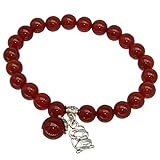 Feng Shui Handmade Chinese year of Rat/Mouse Zodiac Red Agate Beads Bracelet(Rat)