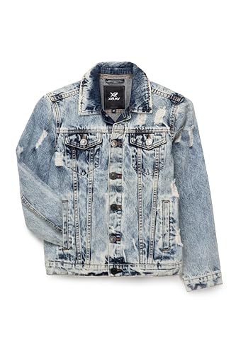 Image of X RAY Boys & Kids Denim Jean Jacket, 100% Cotton & Cotton Flex Washed Fall Outerwear Trucker Casual Jacket for Boys