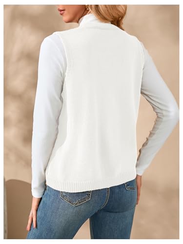 Image of Verdusa Women's Sweater Vest Tops For Women Trendy Sleeveless Button Down Cardigan Outwear