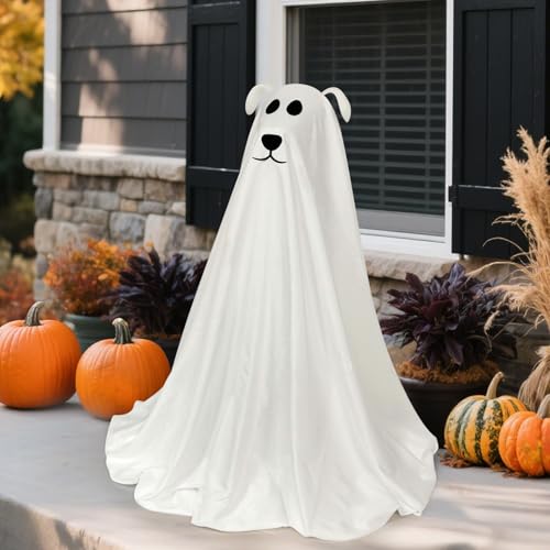 DAZONGE Halloween Decorations, Light-Up Freestanding Spooky Ghost Dog...