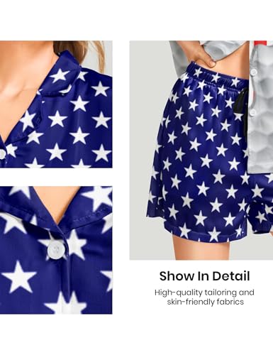 Image of Women's Pajama Sets Funny Pajamas for Women Set Comfortable 2 Piece Button Down Tops & Shorts Sleepwear Short Sleeve