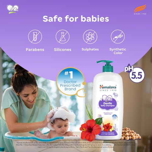 Image of Himalaya Gentle Baby Shampoo (400 ml) | No Tears formula | Cleanses, softens and nourishes baby's hair (Pack of 2)