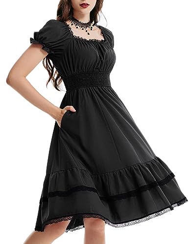 Image of Scarlet Darkness Women Goth Steampunk Pirate Corset Midi Dress