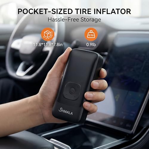 Image of Tire Inflator Portable Air Compressor - Cordless Air Compressor with Digital Gauge, LED Light, Power Bank & Auto-Shutoff Tire Air Pump for Car, Motorcycle & Bicycle Tires