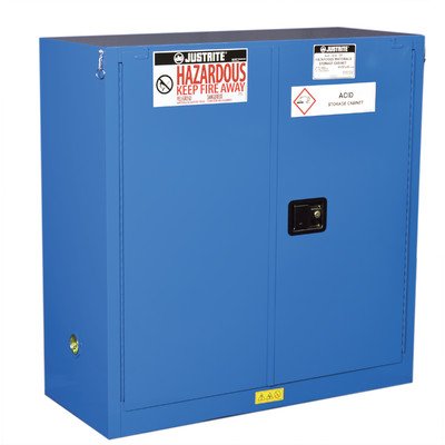 Justrite 8630282 Hazardous Material Steel Safety Cabinet, 4 gal, Steel, Blue