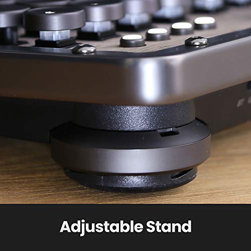 Azio Retro Classic Bluetooth (Elwood) - Wireless/Usb Wired Walnut Wood Vintage Backlit Mechanical Keyboard For Pc/Mac, Walnut Wood (Mk-Retro-W-01B-Us) #TOP5