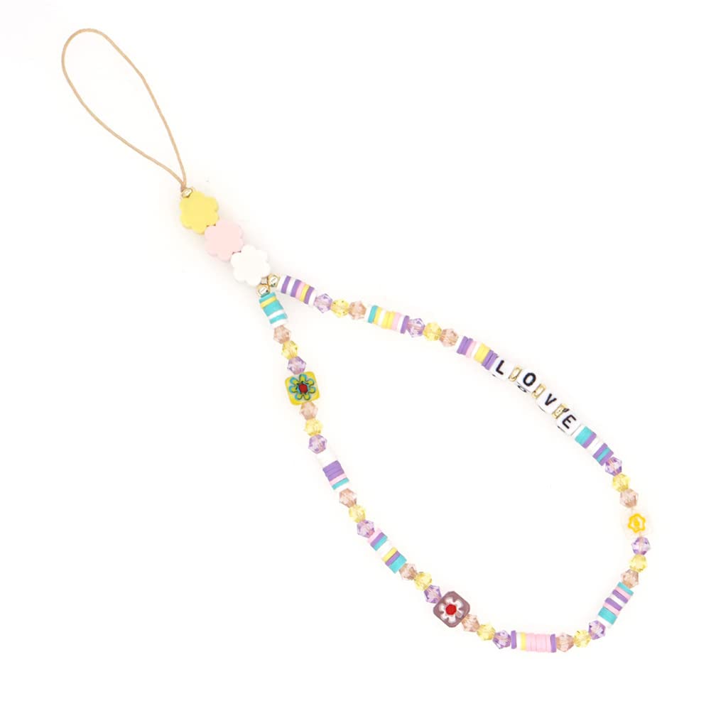 Bracelet De Téléphone Avec Perles Et Perles Synthétiques - Style Bohème - Pour Téléphone Portable