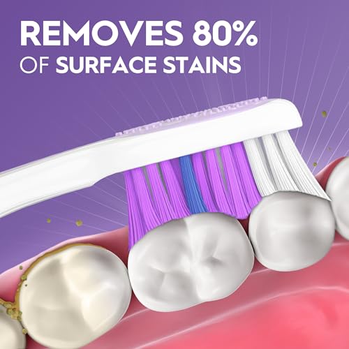 Oral-B 3D White Manual Toothbrush, 4-Pack, Stain Eraser, Soft Bristle Brushes, Adult Teeth Whitening, Daily Plaque Removal, Built-in Tongue Scraper Cheek Cleaner, Travel Size Toiletries - Image 3