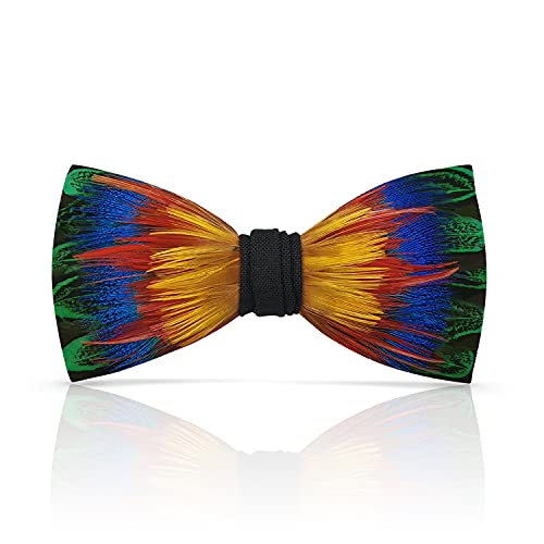 Image of Feather Bow Ties for Men Original Luxury Elegant Wedding Bow Tie Pre-Tied Handmade Mens Bowties for Tuxedo