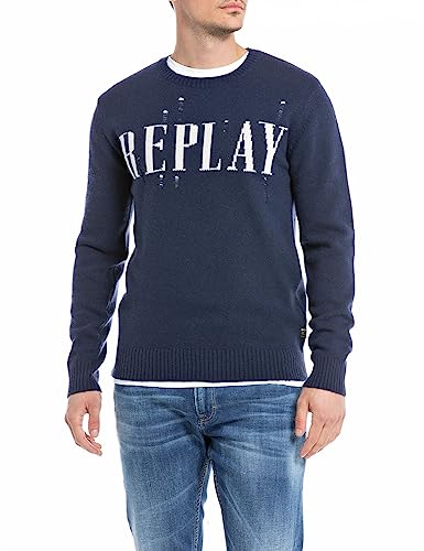 Sweater Replay Uk8514 Aged pour homme en coton premium