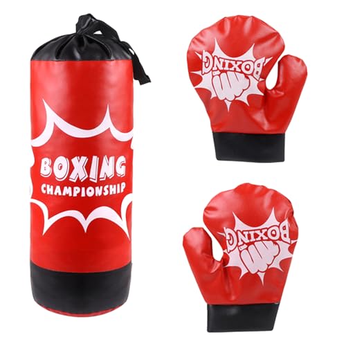 Bolsa troquelada para niños – 380 g bolsa inflable con guantes de boxeo | Kid Fighting Set Withs Boxhandschuhe Fors Training Fitness Indoor Outdoor Fun Stress Toy regalo
