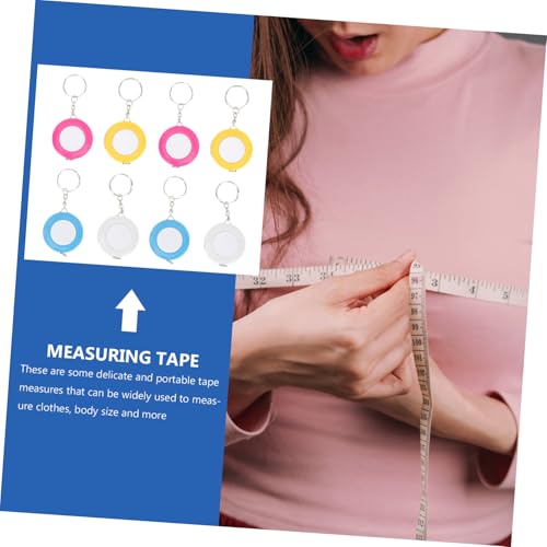 12 Pzs Mini Cinta Métrica Flexible Llaveros Portátil miniatura 2