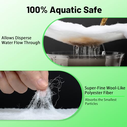 Image of hygger 3 /4'' Thick Aquarium Filter Floss 12 inchx 86 inch Poly Fiber Fish Tank Filter Media Water Polishing Filter Pad for Sump Canister Hang On Back Filter Cut to Size