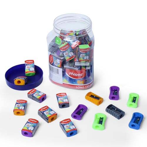 Maped Ergo Long Tip Sharpener -60 Pcs Jar|Extra Long Sharpener|High Durability|Erogonmic Shape|Long Tip Sharpener|Smooth shapering Experience - Image 2 thumbnail