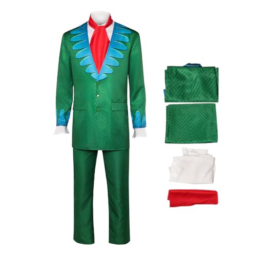 Taiture Men Mr 9 Cosplay Costume Green Bounty Hunter Mr.9 Uniform Costume Shirt Pant Outfit 2026 Live Action Movie Anime Suit (Green, L)