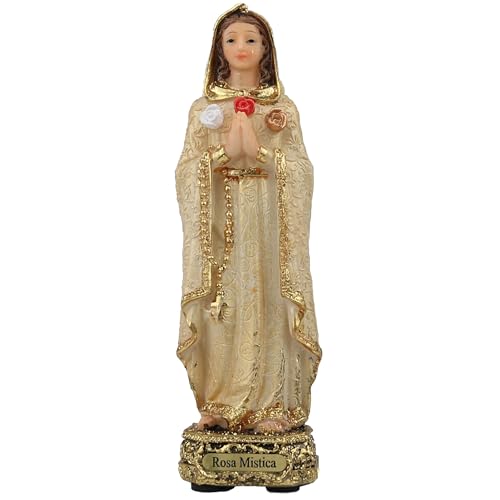 Figura religiosa Rosa Mística de resina 6 pulgadas miniatura 3