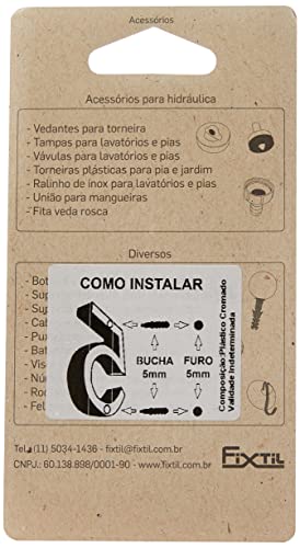 Número 3 com 8Cm Fixtil Num/33 Cromado