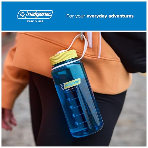 Image of Nalgene 16 oz Wide Mouth Water Bottle | Slim Cup Holder Size, BPA-Free, Durable & Leak Proof, Lightweight Travel Bottle, Butter