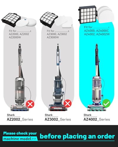 Image of Leemone AZ4002 Replacement Accessories for Shark AZ4000 AZ4000C AZ4002 AZ4002W POWERDETECT Upright Vacuum Cleaner, 2 Filters, 6 Foam & Felt Filters, 3 Odor Neutralizer Cartridges, 1 Brush, 18 Pack