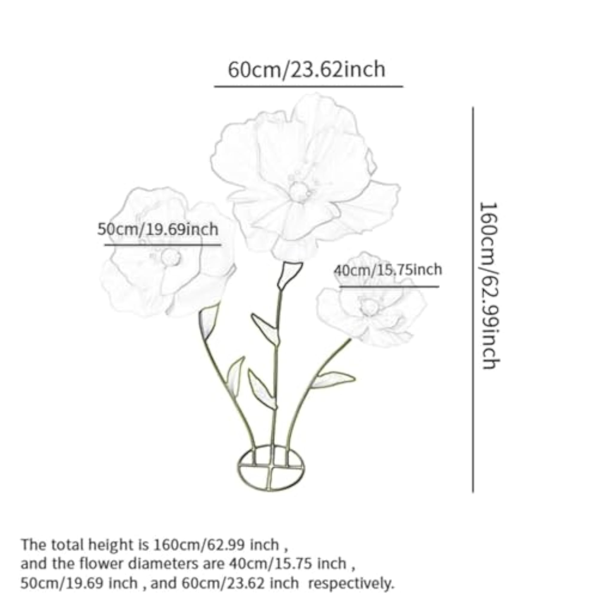 Wedding Giant Flowers for Decoration with Base