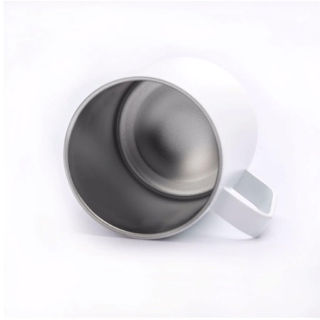 Grande capacité Gobelet isolé Blanc Tasse à café en Acier Inoxydable avec Couvercle et poignée Tasses à Boire pour Le Bureau à Domicile Tasse à thé réutilisable 360ml Solide