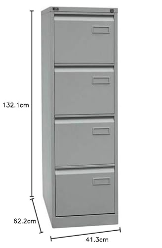 Bisley LIGHT Hängeregistraturschrank, einbahnig, DIN A4, 4 HR-Schubladen, Metall, 639 Oxfordblau, 62.2 x 41.3 x 132.1 cm