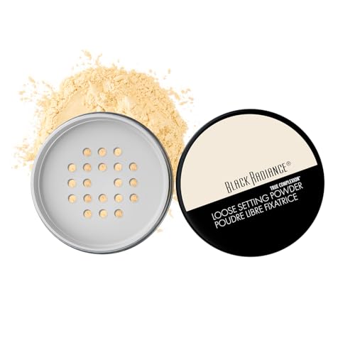Black Radiance True Complexion Loose Setting Powder, Silky Blendable Formula, Minimizes Imperfections, Long-Lasting Makeup Set(Packaging May Vary) - Banana