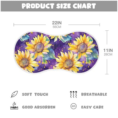 xigua Sunflowers Baby Burp Cloths for Newborn Boys and Girls 4 Pack, Soft & Absorbent Cotton Baby Burp Cloth, Baby Washcloths, Newborn Towel, Burp Rags4