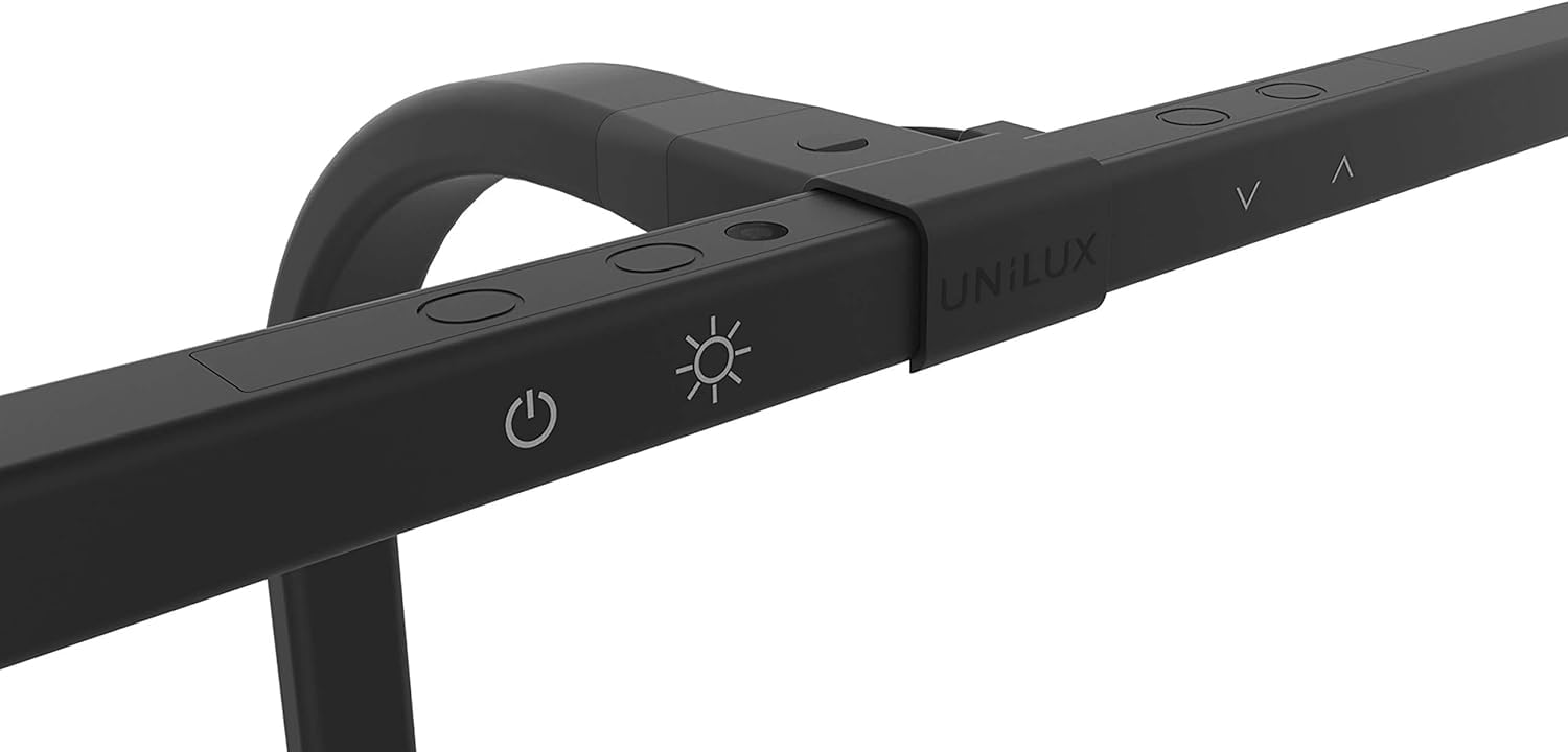 Unilux Lampada Strata Da Tavolo a Led 11 W, Controllo Touch Per Regolare La Luminosità E La Temperatura Del Colore, colore Nero