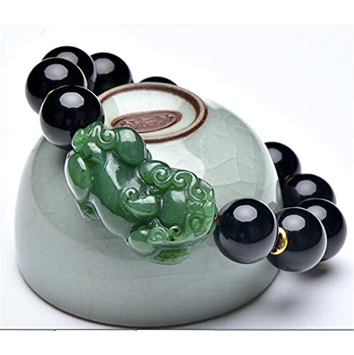 Perle de jade hétienne naturelle sur chaîne d'amour tressée