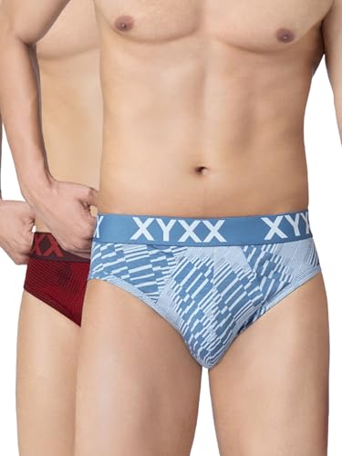 Image of XYXX Metrix Cotton Modal Brief for Men | Snug Fit with Anti-roll no-Marks Waistband | Printed Underwear for Men Combo