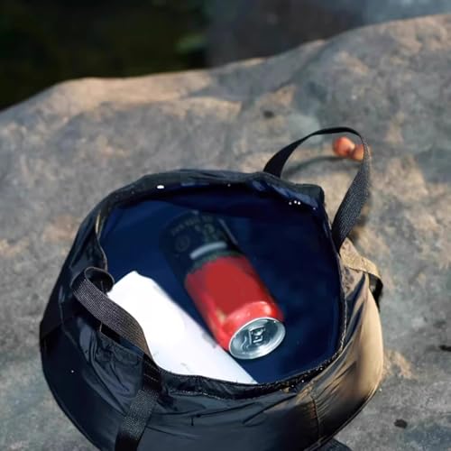 syiyunran Faltschüssel Camping Spülschüssel Faltbar - 1 Stück, Schwarz, Faltbare Waschschüssel Falteimer Waschbecken, für Campingküchen Outdoor Ein Praktisches und Aktivitäten Schüssel