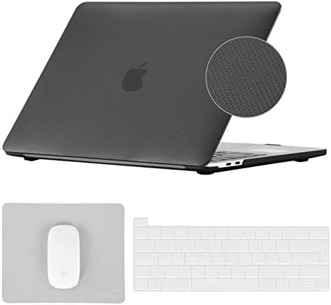 BlueSwan Hard Case compatible for 2022 New MacBook Air 13.6 inch M2 A2681 with Portable Mouse Mat + Keyboard Cover - Black