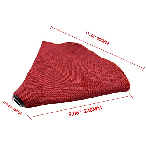 Yehicy Universal Manual Red Canvas Shift Lever Knob Boot Dust Cover Jdm Style Gear Shift Knob Collar Hyper Fabric #TOP4
