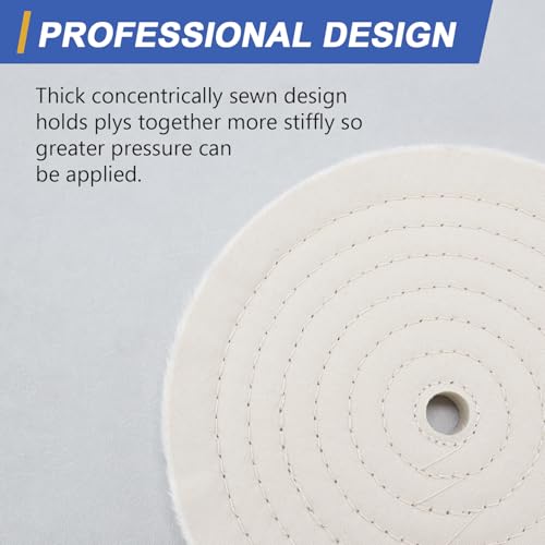 Image of SCOTTCHEN 10 inch Buffing Polishing Wheel Extra Thick Fine Cotton (70 Ply) for Bench Grinder with 3 /4 inch Arbor Hole-1 Pack