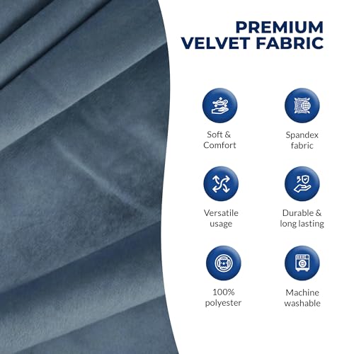 Greaton VF-SLATEBLUE-1Y 58-Inch Wide Premium Velvet Material Fabric For Drapery, Upholstery thumb #4
