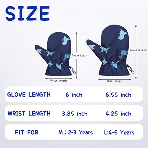 image for RAOEXI Baby Boys Waterproof Mittens Toddler Girls Winter Snow Gloves K