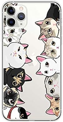 Blingy's iPhone 11 Pro Case (5.8 inch), Women Girls Cute Cat Pattern Fun Cartoon Animal Style Transparent Soft TPU Protective Clear Case Compatible for iPhone 11 Pro 5.8" (Cat Outline)