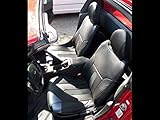 Iggee Artificial Leather Custom Made Original fit Front seat Covers Designed for Honda Del Sol (Black/Charcoal)
