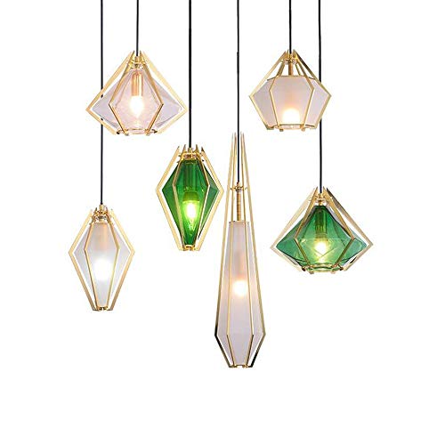 Pendant light suspension verre marocain géométrique E14 droplight