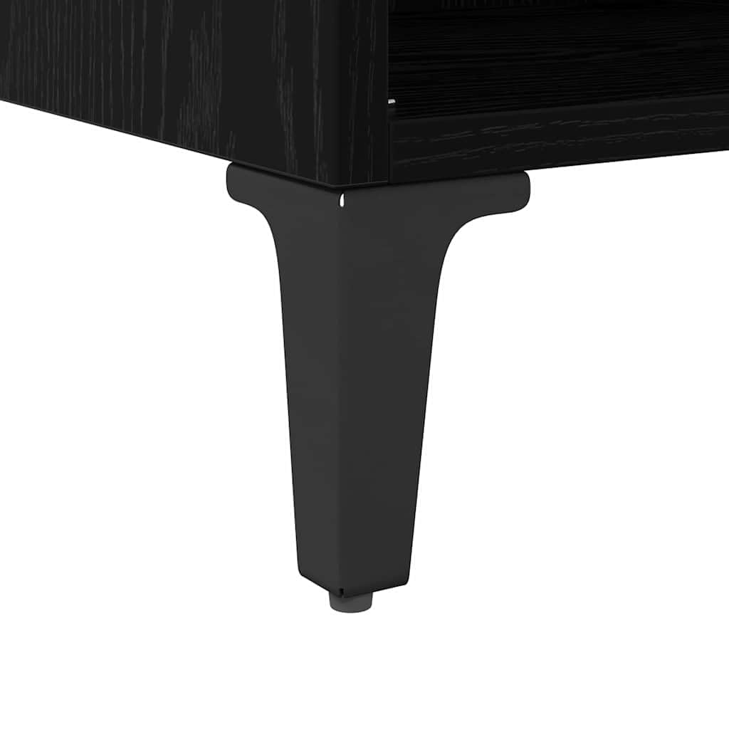 Zestaw szafek TV czarny, 69,5 x 30 x 50 cm, materiał drewnopochodny, montaż ścienny, z regałem, rustykalny, do salonu, nowoczesny uniwersalny stojak pod telewizor