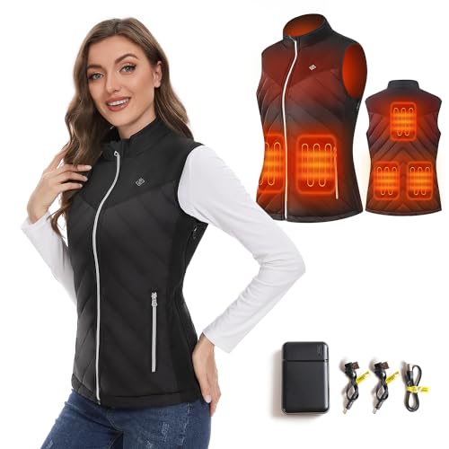 AICARSHI Heated Vest, USB Electric Heating Vest with Battery Pack, Warming Clothes for Skiing, Camping, Fishing, Hunting (medium)